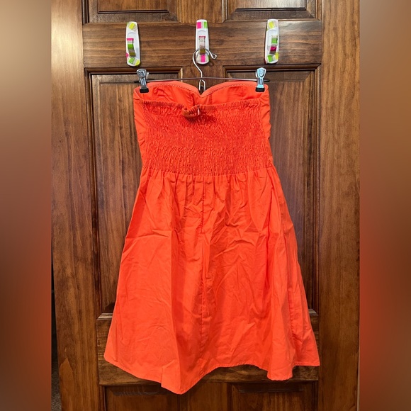 Orange Strapless Dress - Picture 2 of 2